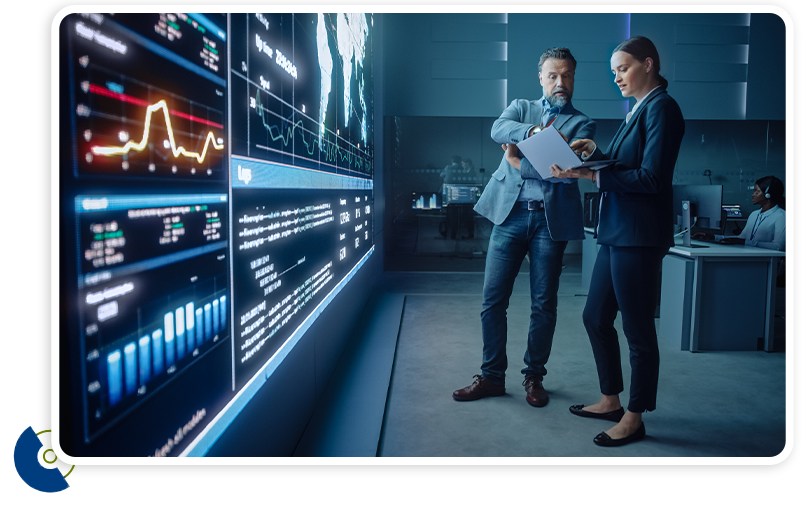 engineers analyzing data